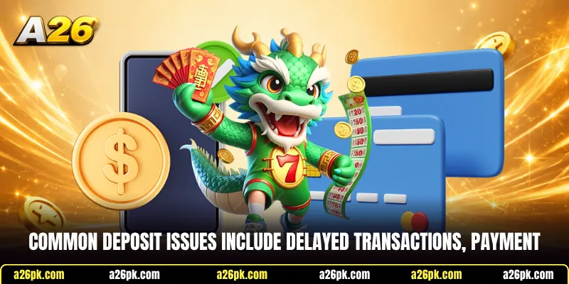 Common deposit issues include delayed transactions, payment